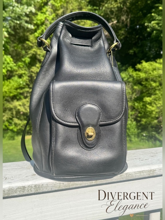 Coach Handbags - Coach Handle Backpack Sling Daypack Black Glove Tanned Leather Style 9952